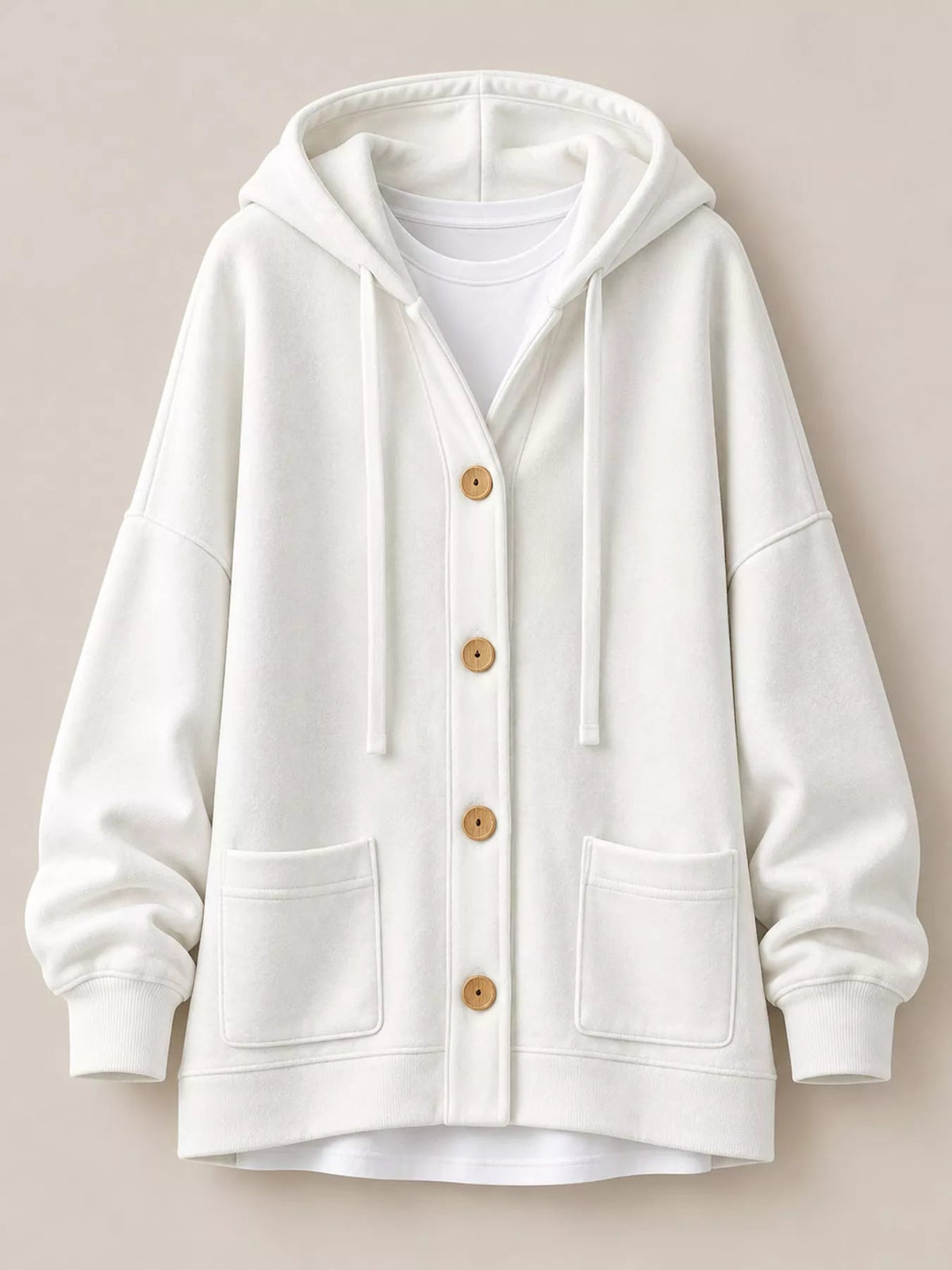 Full Size Velvet Dropped Shoulder Hoodie Plus Size - Bitsy Gypsy Boutique