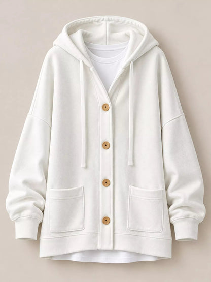 Full Size Velvet Dropped Shoulder Hoodie Plus Size - Bitsy Gypsy Boutique