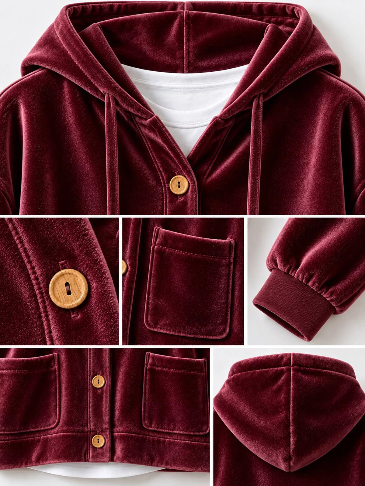 Full Size Velvet Dropped Shoulder Hoodie Plus Size - Bitsy Gypsy Boutique