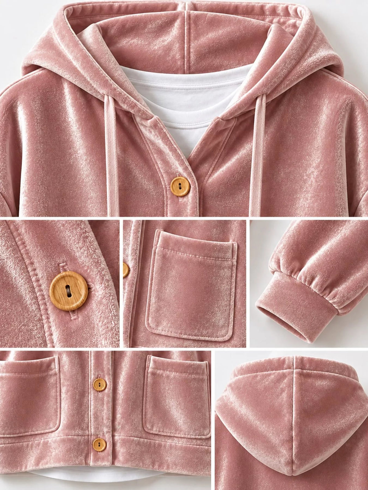 Full Size Velvet Dropped Shoulder Hoodie Plus Size - Bitsy Gypsy Boutique