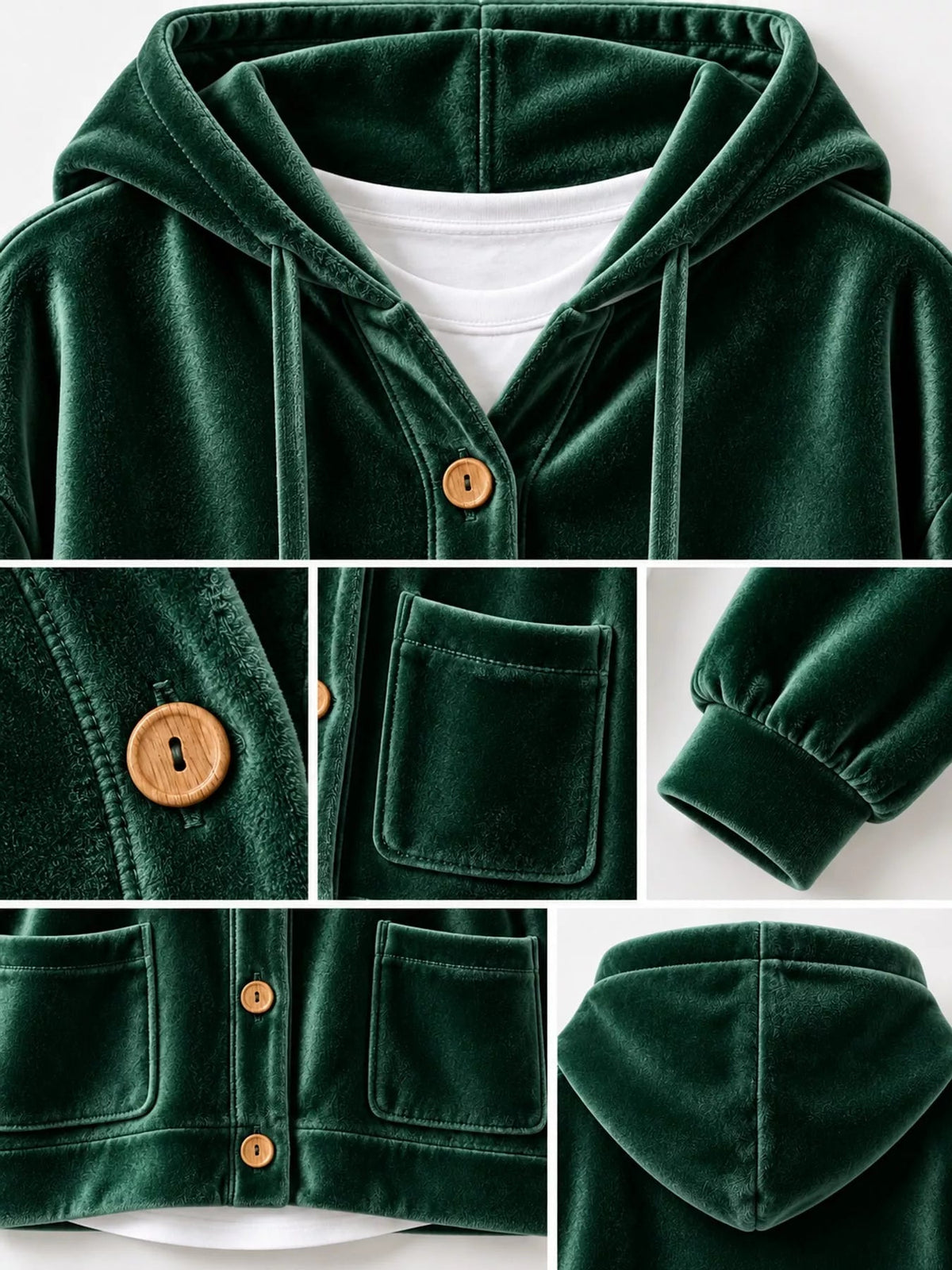 Full Size Velvet Dropped Shoulder Hoodie Plus Size - Bitsy Gypsy Boutique