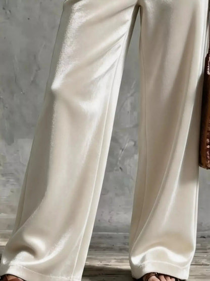 Full Size Velvet Wide-Leg Pants Plus Size - Bitsy Gypsy Boutique