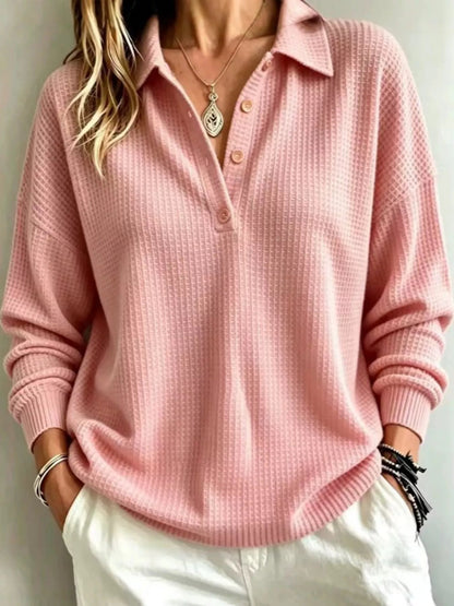 Full Size Waffle Knit Dropped Shoulder Top Plus Size - Bitsy Gypsy Boutique