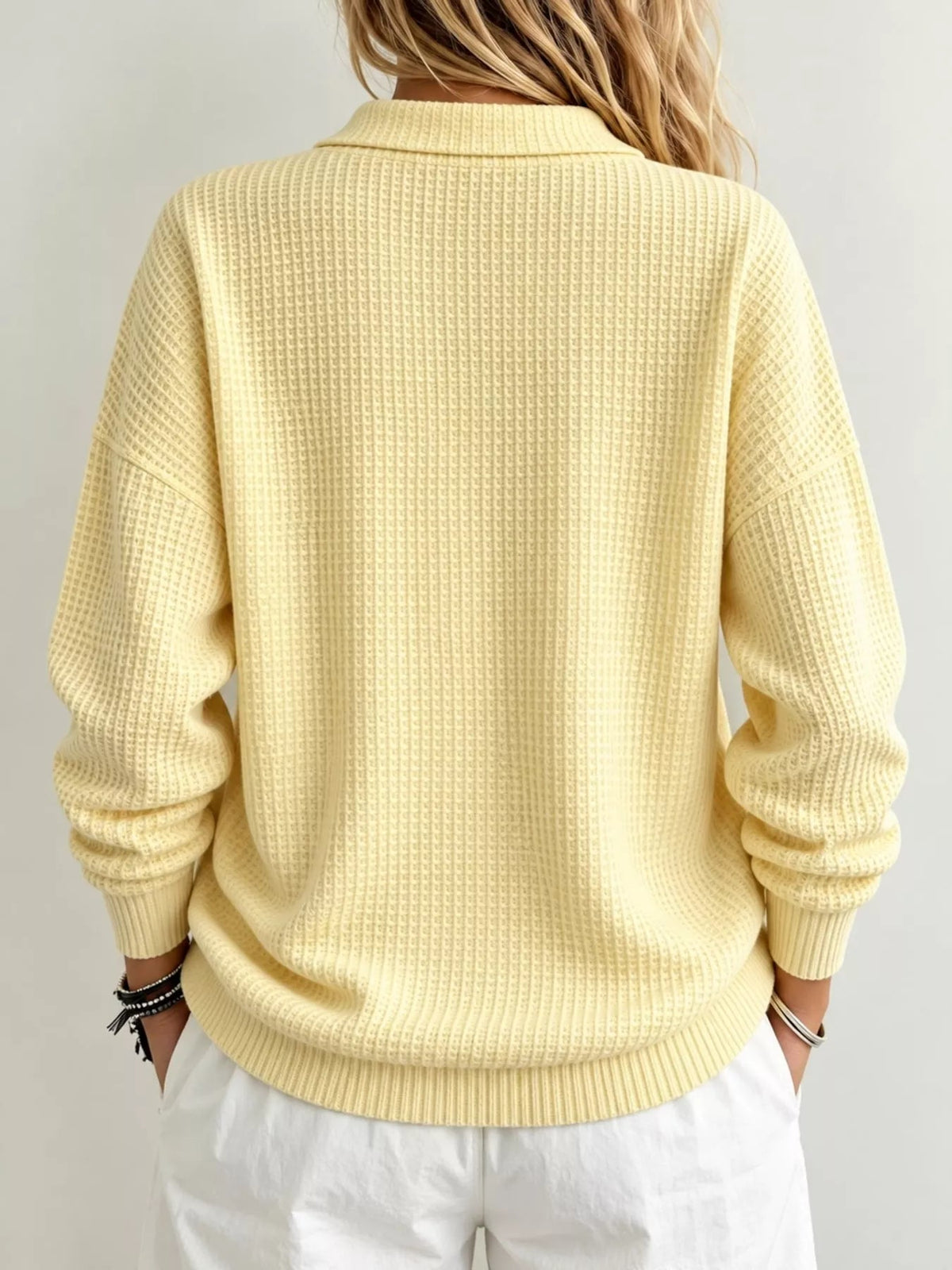 Full Size Waffle Knit Dropped Shoulder Top Plus Size - Bitsy Gypsy Boutique