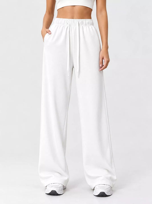 Full Size Wide-Leg Pants with Drawstring Plus Size - Bitsy Gypsy Boutique