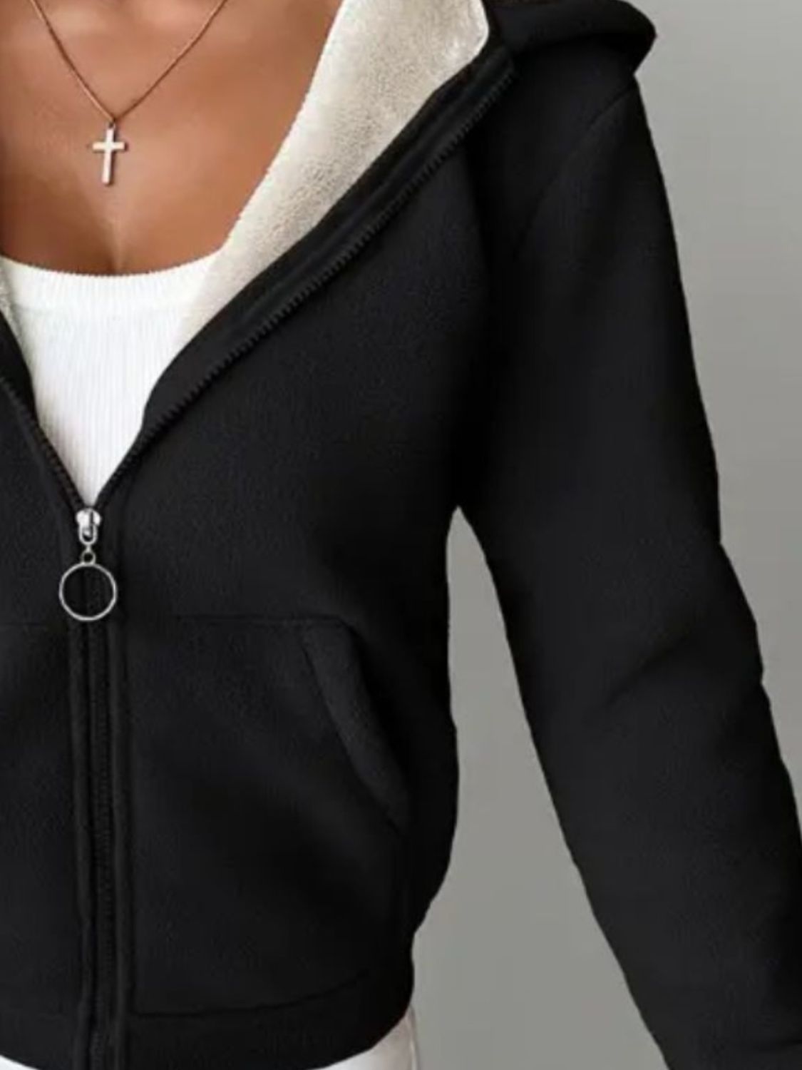 Full Size Zip Up Long Sleeve Hooded Outerwear - Bitsy Gypsy Boutique