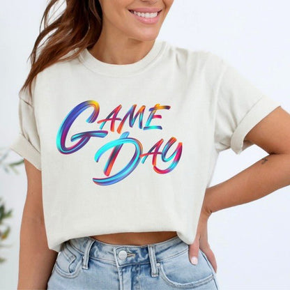Game Day Comfort Color graphic t-shirt, Neon - Bitsy Gypsy Boutique