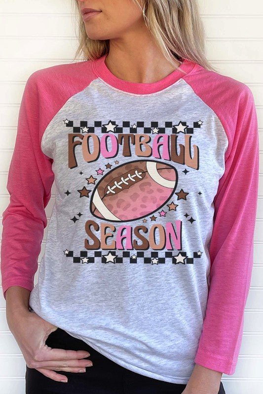 Game Day Pink Brown Football Season Raglan - Bitsy Gypsy Boutique