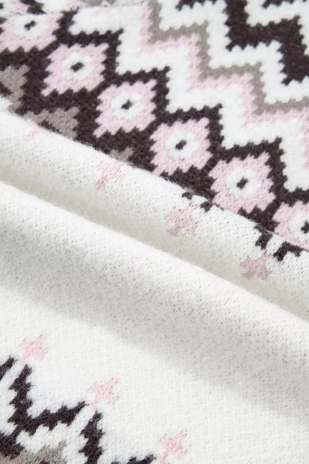 Geometric Pattern Brushed Knit Button Cardigan - Bitsy Gypsy Boutique