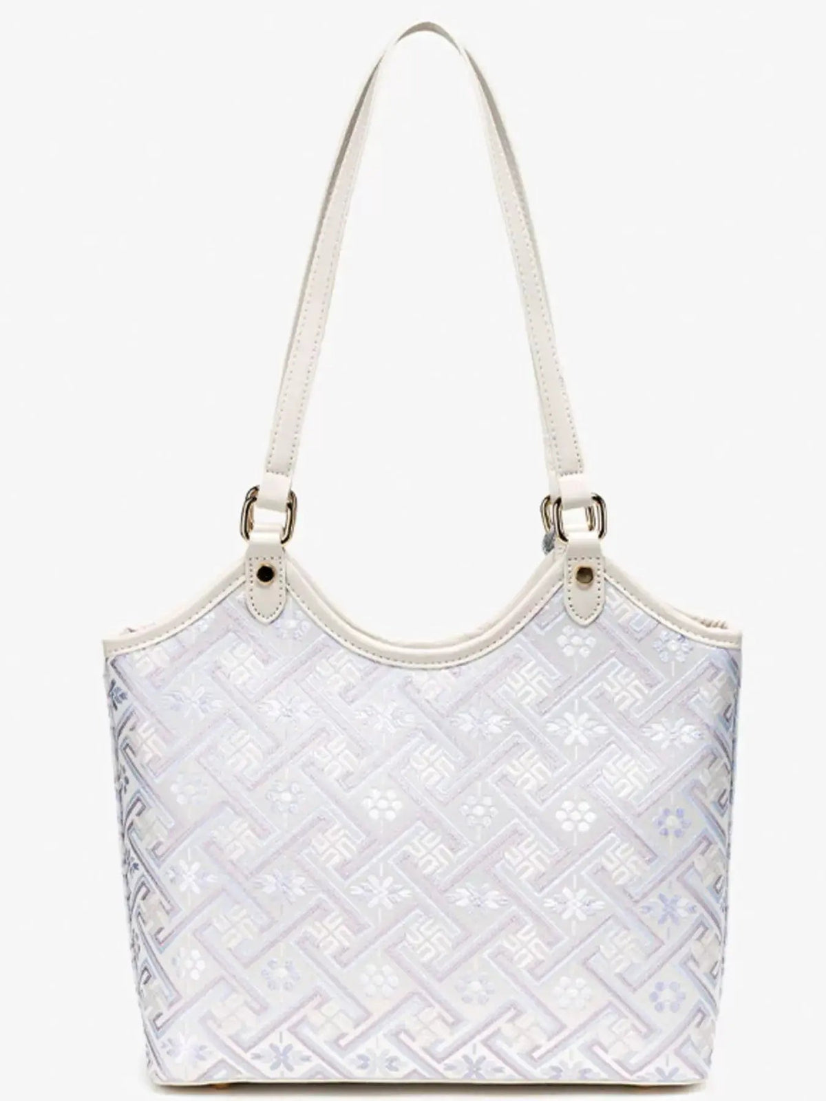 Geometric Pattern Shoulder Bag With Tassel Charm - Bitsy Gypsy Boutique