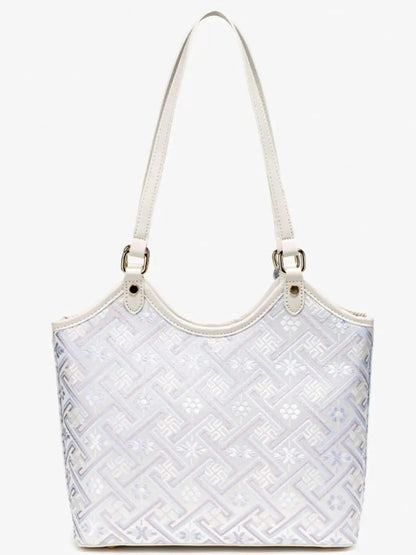 Geometric Pattern Shoulder Bag With Tassel Charm - Bitsy Gypsy Boutique