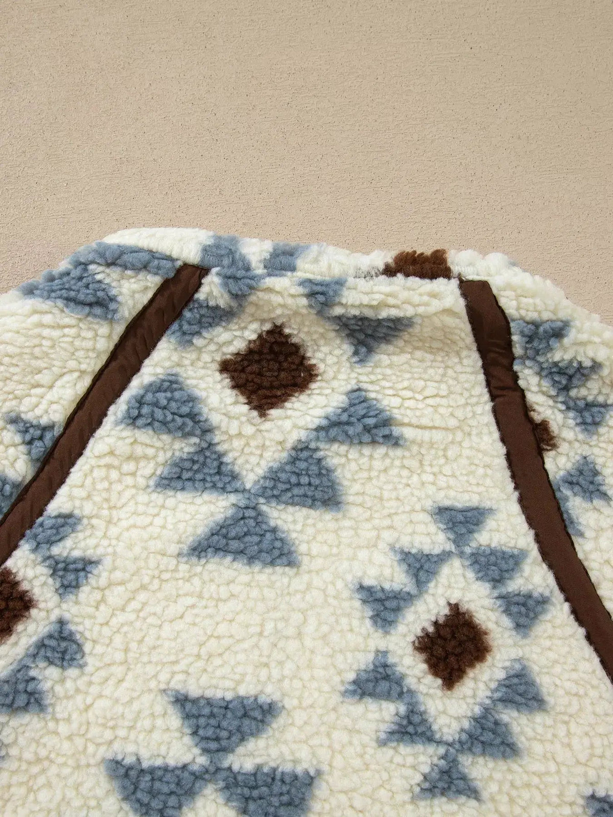 Geometric Print Sherpa Western Long Sleeve Sweatshirt - Bitsy Gypsy Boutique