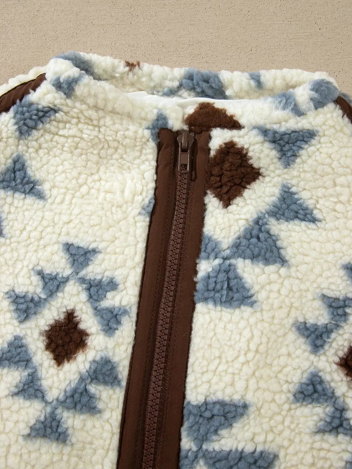 Geometric Print Sherpa Western Long Sleeve Sweatshirt - Bitsy Gypsy Boutique