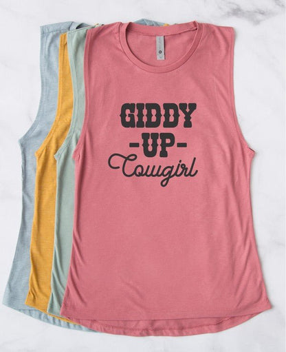 Giddy Up Cowgirl Graphic Tank - Bitsy Gypsy Boutique