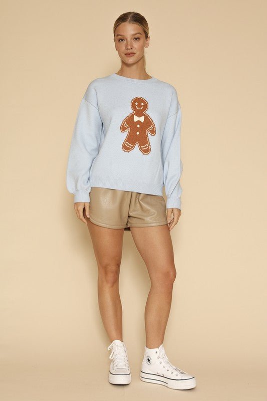 Gingerbread man knit sweater - Bitsy Gypsy Boutique