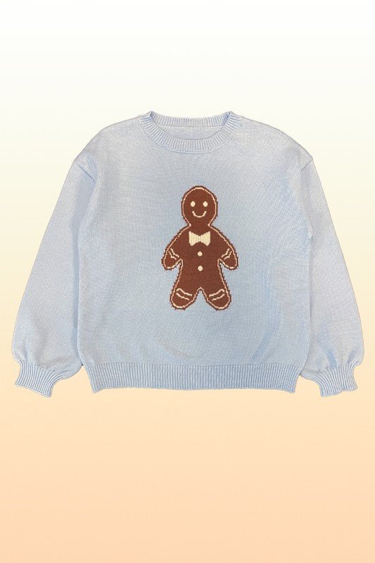 Gingerbread man knit sweater - Bitsy Gypsy Boutique