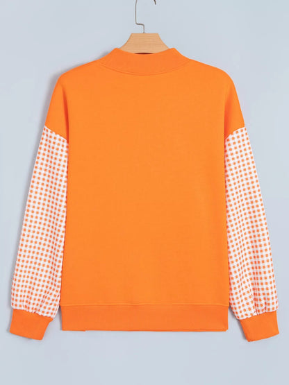 Gingham Plaid Oversized Pullover Sweatshirt - Bitsy Gypsy Boutique