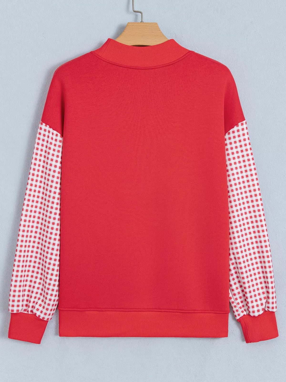 Gingham Plaid Oversized Pullover Sweatshirt - Bitsy Gypsy Boutique