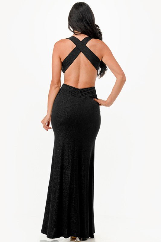 Glitter Criss Cross Back Dress - Bitsy Gypsy Boutique