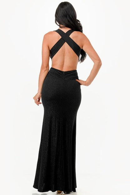 Glitter Criss Cross Back Dress - Bitsy Gypsy Boutique