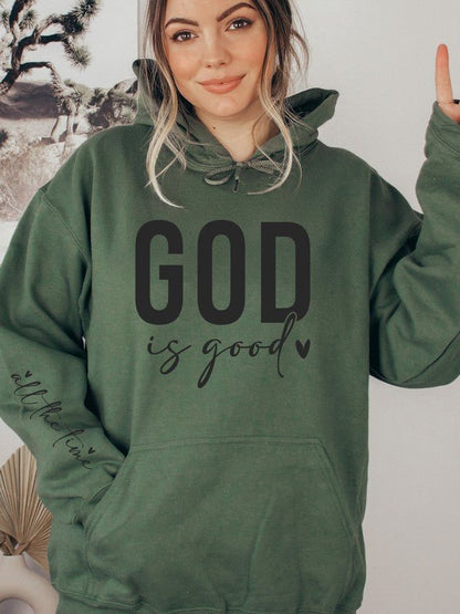God is Good all the time Graphic Hoodie Sweatshirt - Bitsy Gypsy Boutique