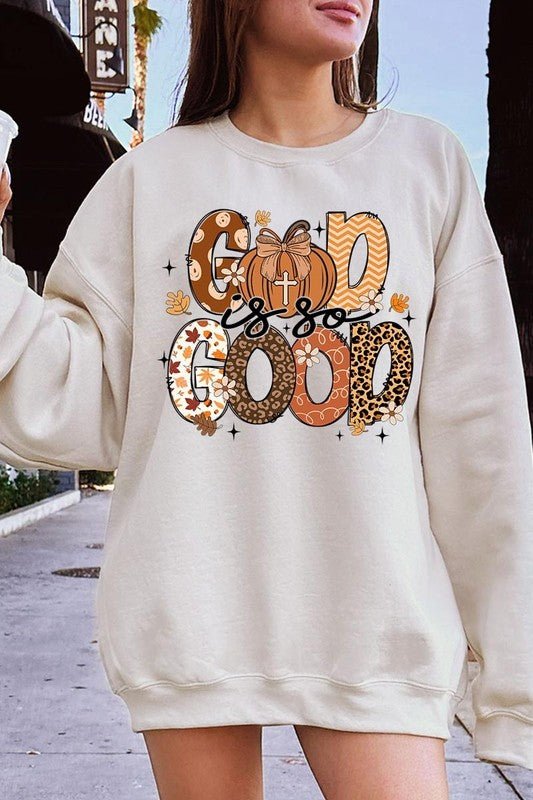 God is So Good Autumn Graphic Fleece Sweatshirts - Bitsy Gypsy Boutique