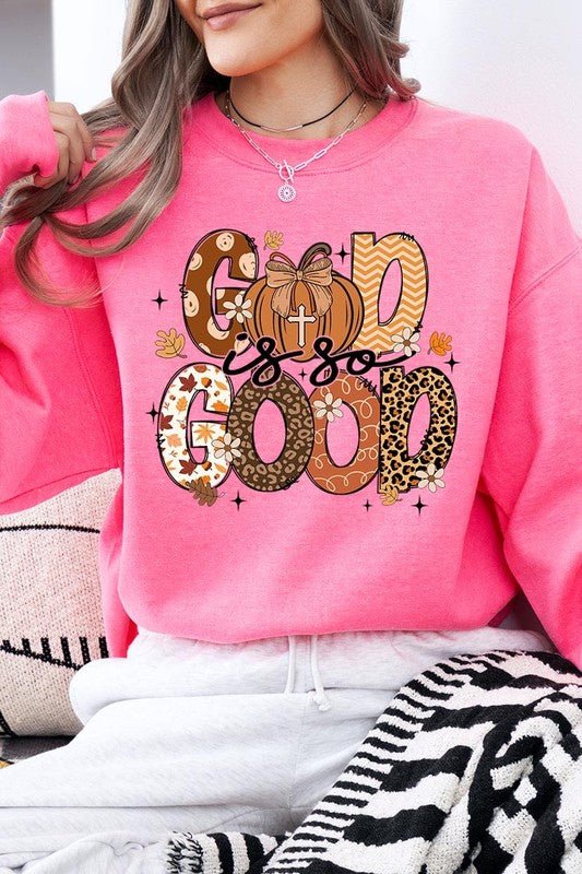 God is So Good Autumn Graphic Fleece Sweatshirts - Bitsy Gypsy Boutique