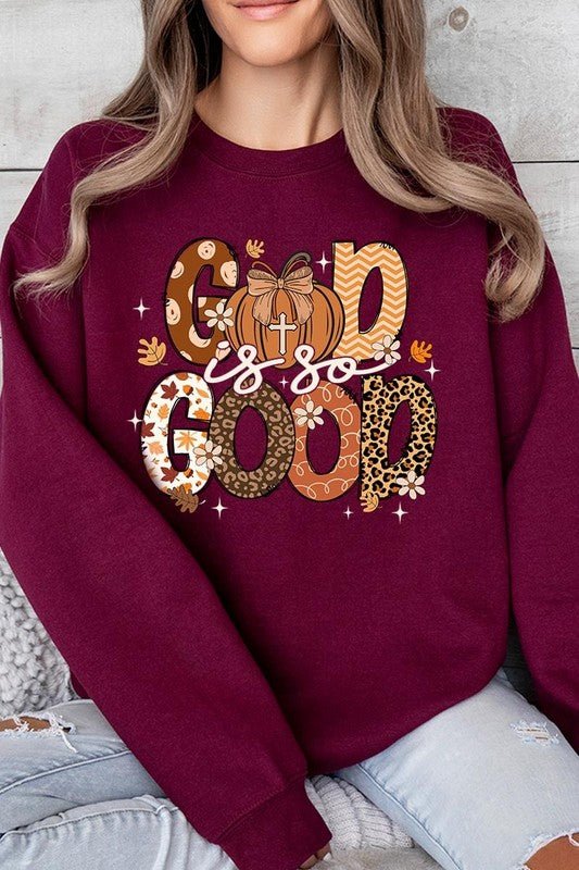 God is So Good Autumn Graphic Fleece Sweatshirts - Bitsy Gypsy Boutique