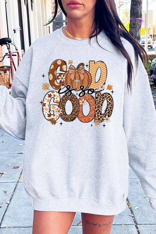 God is So Good Autumn Graphic Fleece Sweatshirts - Bitsy Gypsy Boutique