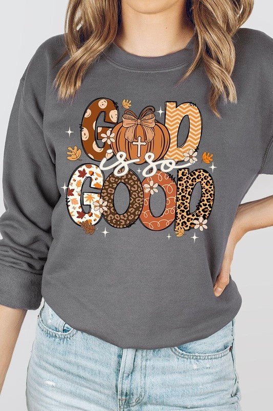 God is So Good Autumn Graphic Fleece Sweatshirts - Bitsy Gypsy Boutique