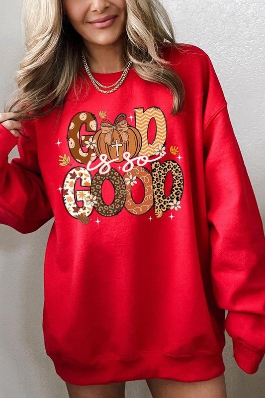 God is So Good Autumn Graphic Fleece Sweatshirts - Bitsy Gypsy Boutique