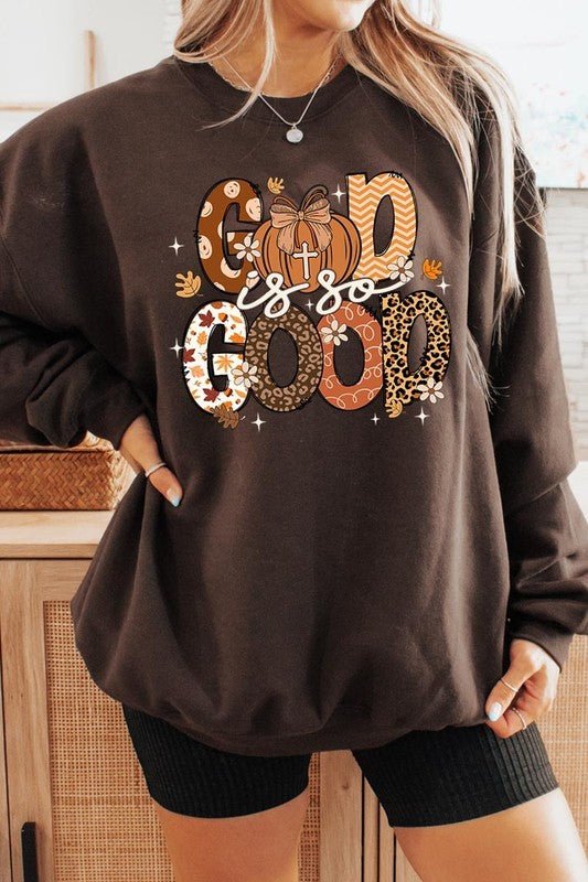 God is So Good Autumn Graphic Fleece Sweatshirts - Bitsy Gypsy Boutique