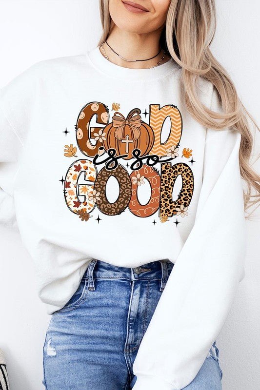 God is So Good Autumn Graphic Fleece Sweatshirts - Bitsy Gypsy Boutique