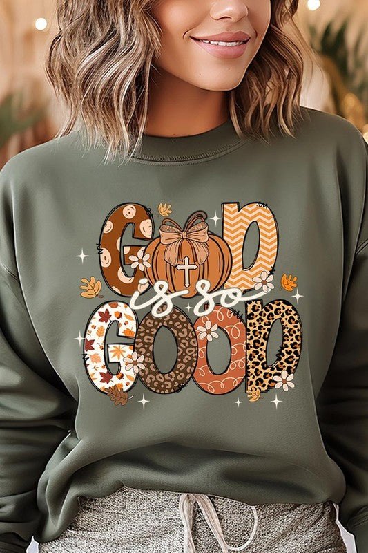 God is So Good Autumn Graphic Fleece Sweatshirts - Bitsy Gypsy Boutique