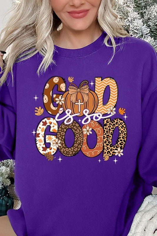 God is So Good Autumn Graphic Fleece Sweatshirts - Bitsy Gypsy Boutique