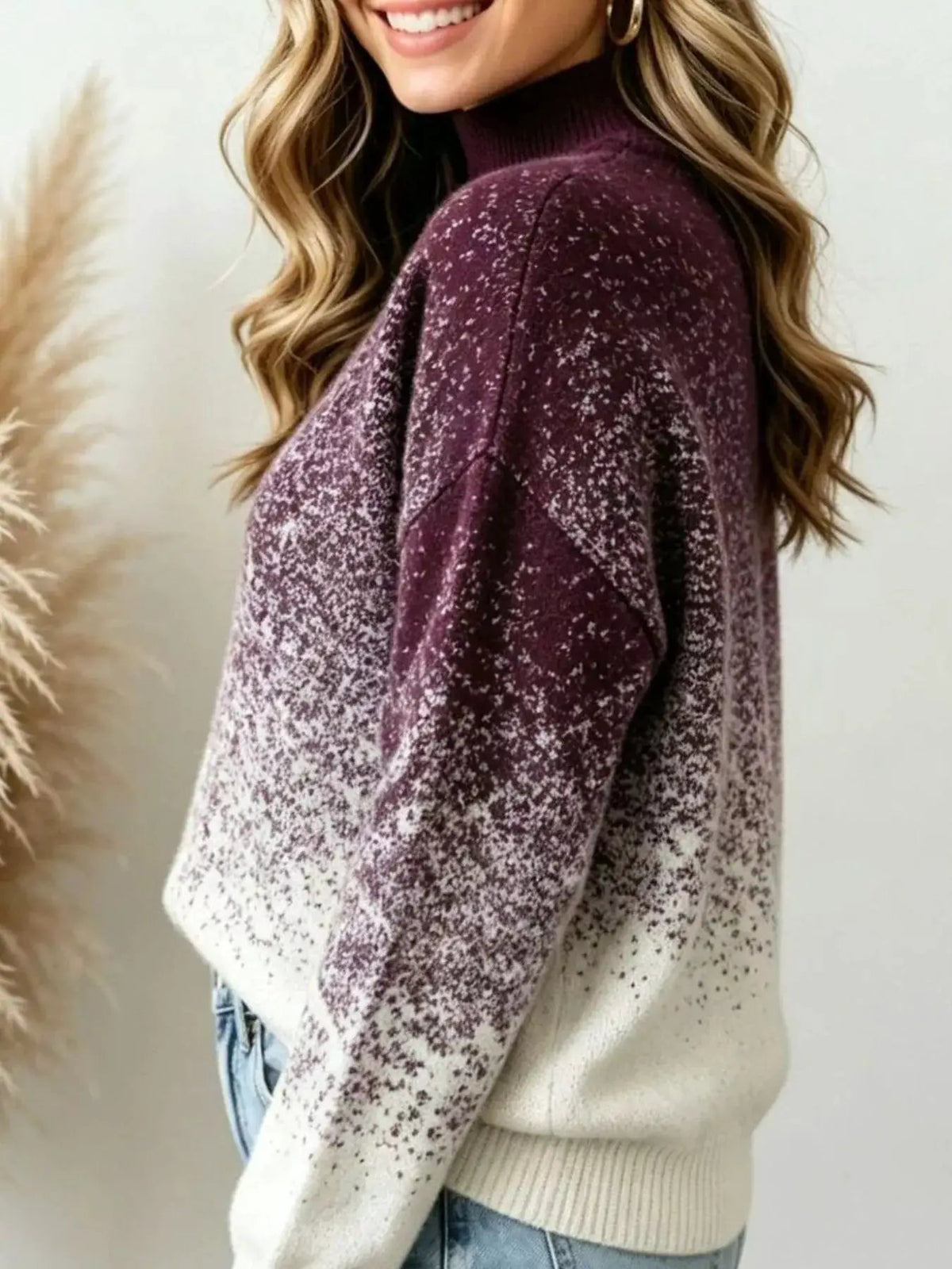 Gradient Turtleneck Long Sleeve Sweater - Bitsy Gypsy Boutique