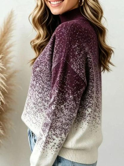Gradient Turtleneck Long Sleeve Sweater - Bitsy Gypsy Boutique