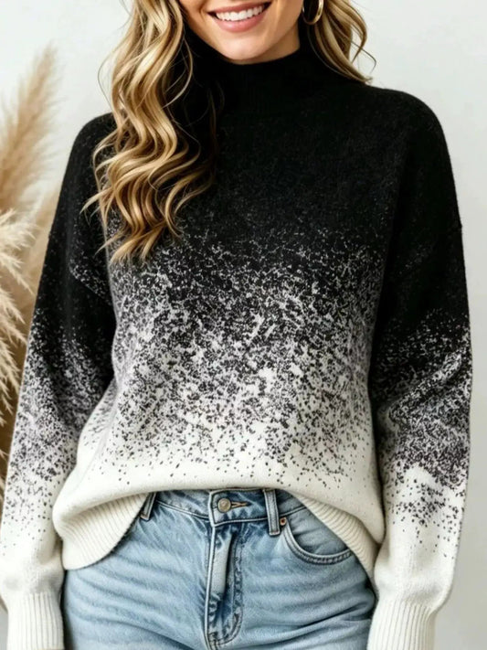Gradient Turtleneck Long Sleeve Sweater - Bitsy Gypsy Boutique