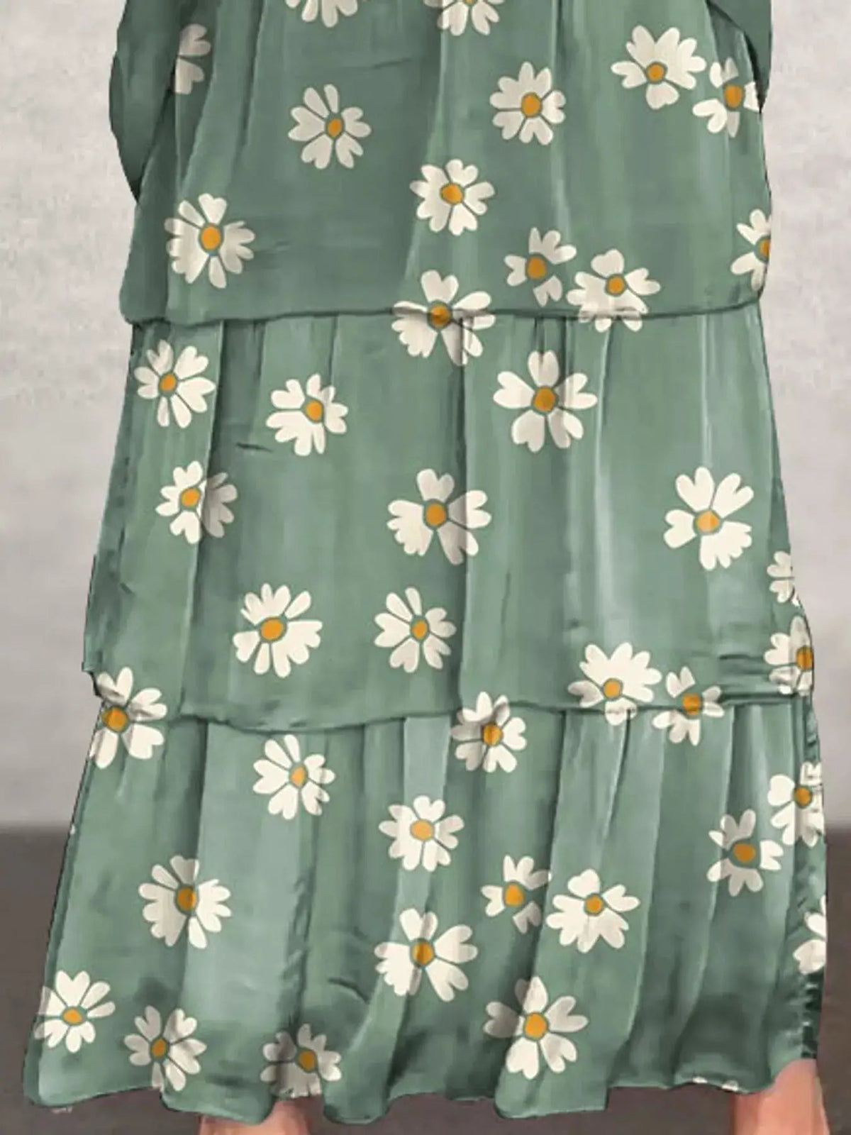 Gray Layered Batwing Sleeve Tiered Maxi Dress - Bitsy Gypsy Boutique