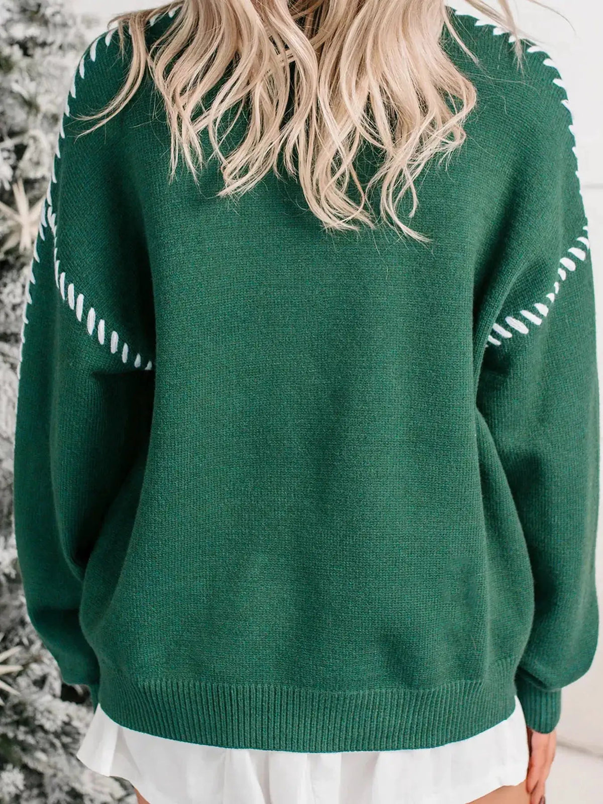 Green Santa Baby Christmas Slogan Crew Neck Sweater - Bitsy Gypsy Boutique