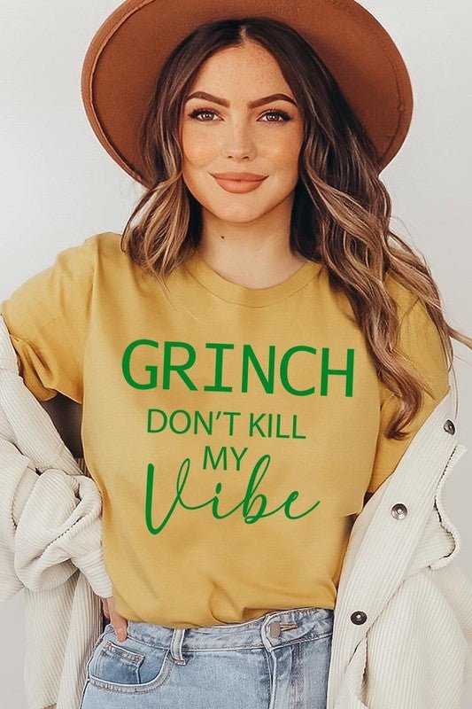 Grinch Don't Kill My Vibe Graphic Tee - Bitsy Gypsy Boutique