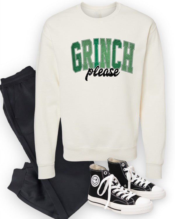 Grinch Please Graphic Sweatshirt - Bitsy Gypsy Boutique