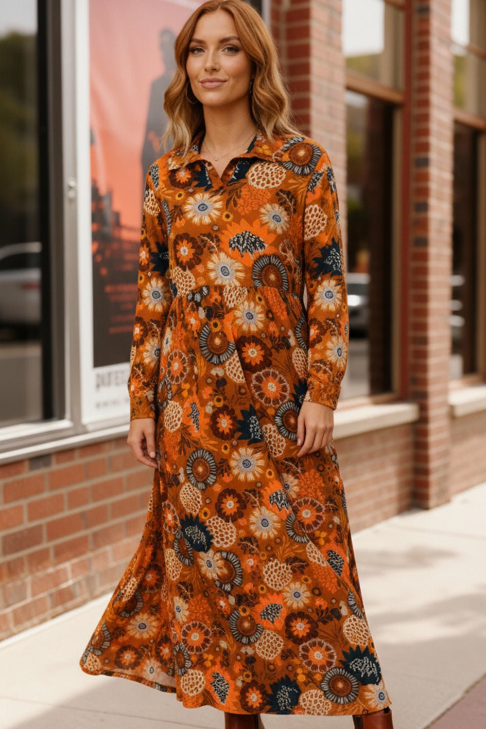 Groovy Garden Rust Maxi Dress - Bitsy Gypsy Boutique