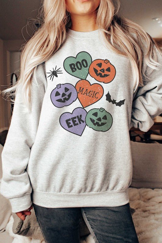 HALLOWEEN PUMPKINS GRAPHIC SWEATSHIRT - Bitsy Gypsy Boutique