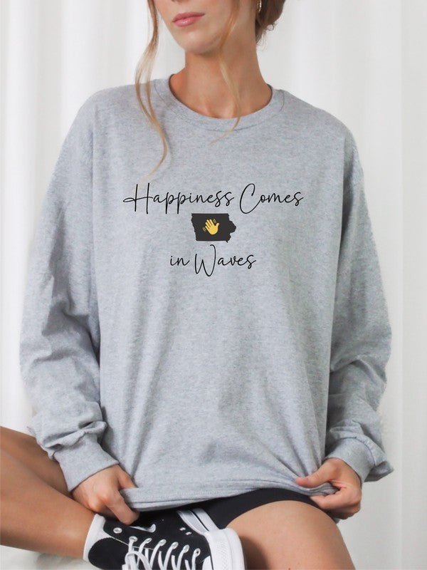 Happiness Comes in Waves Cozy Sweatshirt - Bitsy Gypsy Boutique