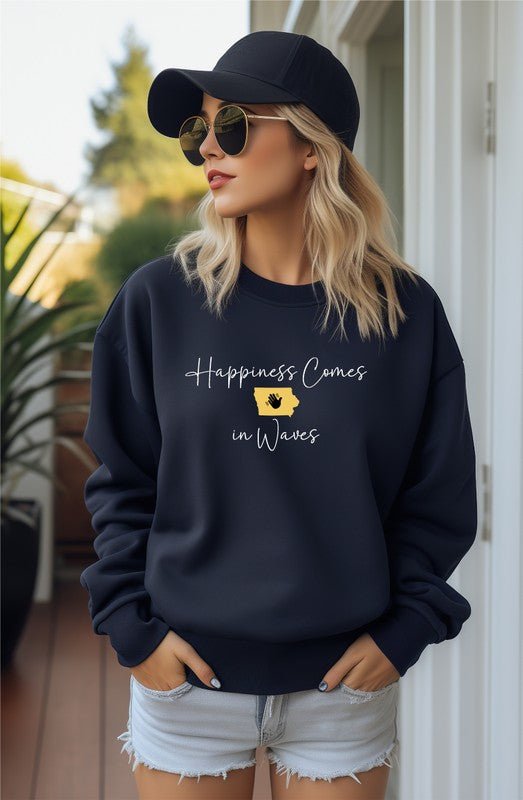 Happiness Comes in Waves Cozy Sweatshirt - Bitsy Gypsy Boutique