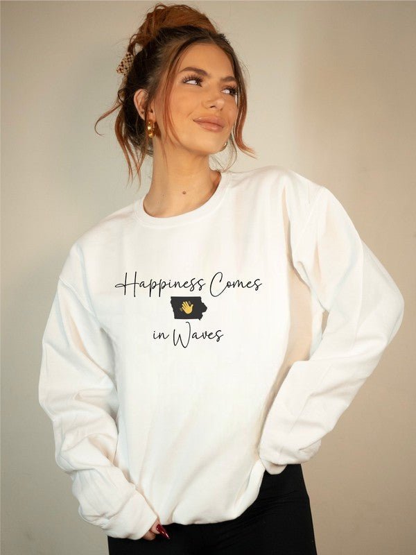 Happiness Comes in Waves Cozy Sweatshirt - Bitsy Gypsy Boutique