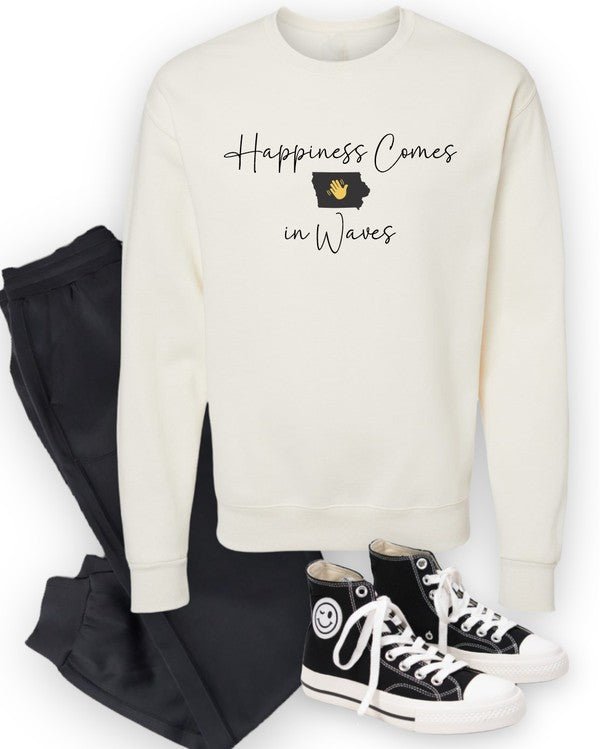 Happiness Comes in Waves Cozy Sweatshirt - Bitsy Gypsy Boutique