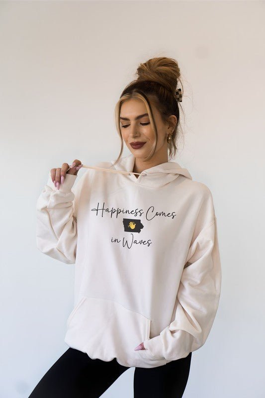 Happiness Comes in Waves Hoodie Sweatshirt - Bitsy Gypsy Boutique