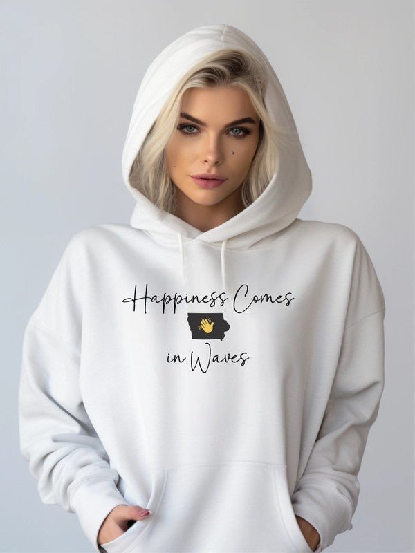 Happiness Comes in Waves Hoodie Sweatshirt - Bitsy Gypsy Boutique